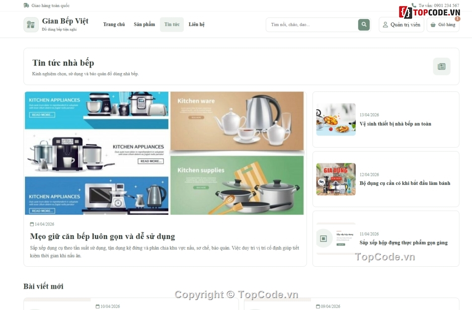 Website bán đồ dùng,Web bán đồ dùng nhà bếp,Website đồ nhà bếp
